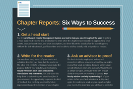 Chapter Reports: Six Ways to Success image