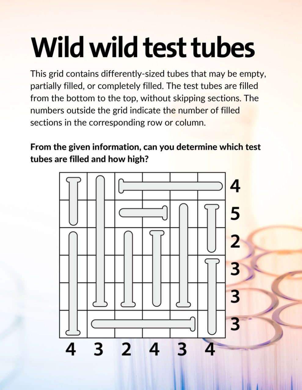 Puzzle: Wild Wild West Test Tubes inChemistry